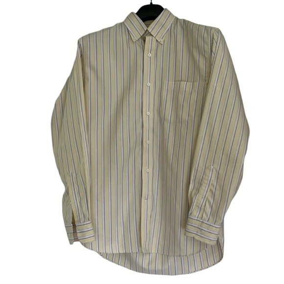 Lands' End: 15/34 Men's Patterned No Iron Supima® Oxford Dress Shirt - Picture 1 of 7